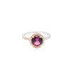 Anillo de dama en oro de 14K OB con diamante de 0.60 ct y garnet de 1.58 ct