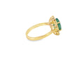 Anillo de dama en oro de 14K OA con diamante de 0.46 ct y esmeralda de 1.90 ct