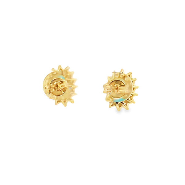 Aretes en oro de 14K OA con diamantes de 0.50 ct y esmeraldas de 1.80 ct