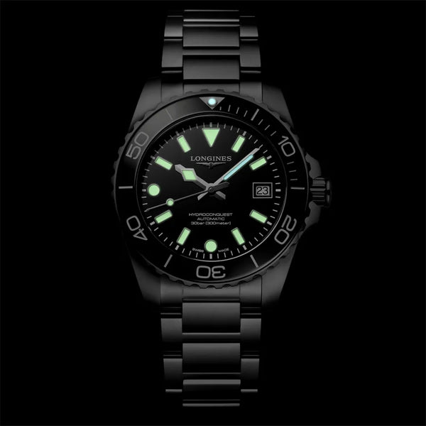 Reloj Longines HydroConquest de acero automático de 39 mm en negro