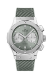 Reloj Hublot Classic Fusion de titanio automático de 45 mm con correa mesh verde