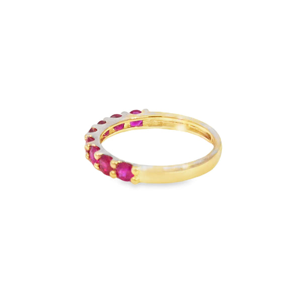 Churumbela en oro amarillo de 14K con rubís de 1.17 ct