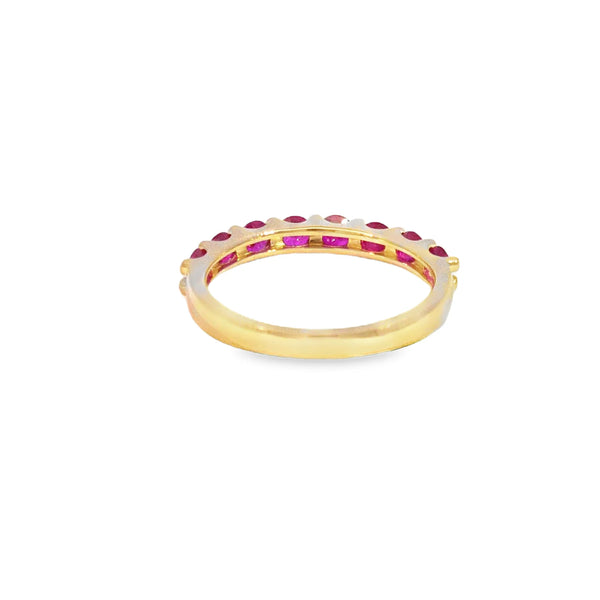 Churumbela en oro amarillo de 14K con rubís de 1.17 ct