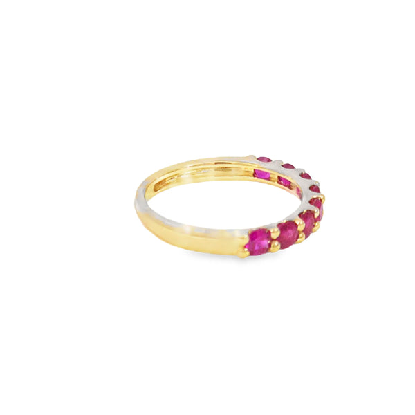 Churumbela en oro amarillo de 14K con rubís de 1.17 ct