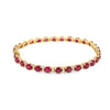 Brazalete en oro amarillo de 14K con diamantes de 0.31 ct y rubís de 10 ct
