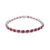 Brazalete en oro blanco de 14K con diamantes de 0.31 ct y rubís de 10 ct