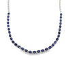 Gargantilla en oro blanco de 14K con diamantes de 0.48 ct y zafiros de 13.26 ct