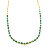 Gargantilla en oro amarillo de 14K con diamantes de 0.45 ct y esmeraldas de 9.26 ct