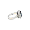 Anillo para dama en oro blanco de 14K con diamantes de 1.01 ct y zafiro de 1.92 ct