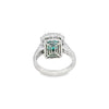 Anillo para dama en oro blanco de 14K con diamantes de 1.01 ct y esmeralda de 1.88 ct