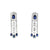Aretes en oro blanco de 14K con diamantes de 2.14 ct y zafiro de 4.35 ct