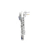 Aretes en oro blanco de 14K con diamantes de 2.14 ct y zafiro de 4.35 ct