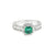 Anillo para dama en oro blanco de 14K con diamantes de 0.78 ct y esmeralda de 0.66 ct