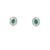Aretes en oro blanco de 14K con diamantes de 1.23 ct y esmeralda de 1.29 ct