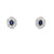 Aretes en oro blanco de 14K con diamantes de 1.20 ct y zafiro de 1.65 ct
