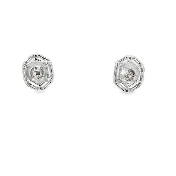 Aretes en oro blanco de 14K con diamantes de 1.20 ct y zafiro de 1.65 ct