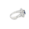 Anillo para dama en oro blanco de 14K con diamantes de 1.06 ct y zafiro de 1.14 ct