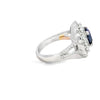 Anillo para dama en oro blanco de 14K con diamantes de 1.21 ct y zafiro de 2.25 ct
