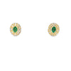Aretes en oro amarillo de 14K con diamantes de 1.16 ct y esmeralda de 1.58 ct