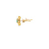 Aretes en oro amarillo de 14K con diamantes de 1.16 ct y esmeralda de 1.58 ct