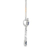 Dije con cadena en oro blanco de 14K con diamantes de 1.07 ct y zafiro de 2.18 ct