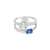 Anillo para dama en oro blanco de 14K con diamantes de 0.70 ct y zafiro de 0.74 ct