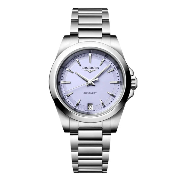 Reloj Longines Conquest de acero cuarzo de 34 mm en lavanda