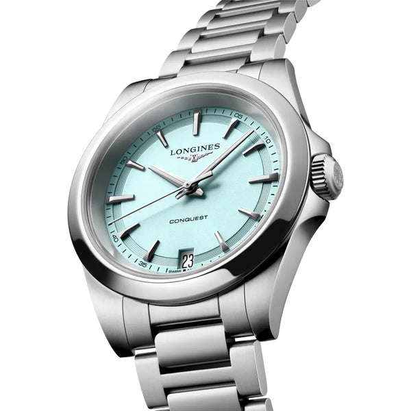 Reloj Longines Conquest de acero cuarzo de 34 mm en azul