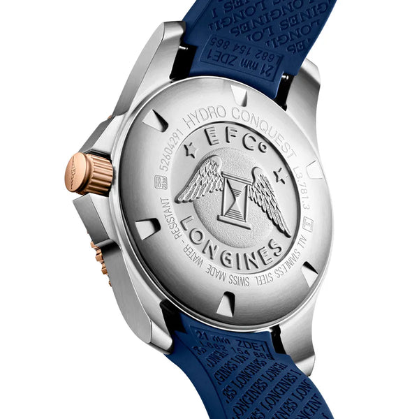 Reloj Longines Hydroconquest Bicolor Automático 41MM Correa de Caucho Azul