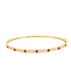 Brazalete en oro amarillo de 14K con diamante de 0.27CT y rubí de 0.48CT