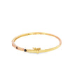 Brazalete en oro amarillo de 14K con diamante de 0.28CT y zafiro de 0.52CT