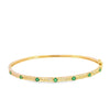 Brazalete en oro amarillo de 14K con diamante de 0.28CT y esmeralda de 0.38CT