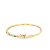 Brazalete en oro amarillo de 14K con diamante de 0.28CT y esmeralda de 0.38CT
