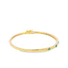 Brazalete en oro amarillo de 14K con diamante de 0.28CT y esmeralda de 0.38CT