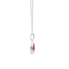 Dije con cadena en oro blanco de 14K con diamante de 0.08CT y rubí de 0.84CT