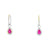 Aretes en oro blanco de 14K con diamante de 0.19CT y rubí de 0.93CT