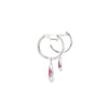 Aretes en oro blanco de 14K con diamante de 0.19CT y rubí de 0.93CT