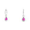 Aretes en oro blanco de 14K con diamante de 0.19CT y rubí de 0.93CT