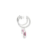 Aretes en oro blanco de 14K con diamante de 0.19CT y rubí de 0.93CT