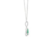 Dije con cadena en oro blanco de 14K con diamante de 0.08CT y esmeralda de 0.56CT