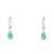 Aretes en oro blanco de 14K con diamante de 0.19CT y esmeralda de 0.64CT