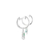 Aretes en oro blanco de 14K con diamante de 0.19CT y esmeralda de 0.64CT