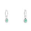Aretes en oro blanco de 14K con diamante de 0.19CT y esmeralda de 0.64CT