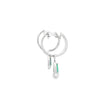 Aretes en oro blanco de 14K con diamante de 0.19CT y esmeralda de 0.64CT