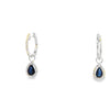 Aretes en oro blanco de 14K con diamante de 0.19CT y zafiro de 1.04CT