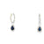 Aretes en oro blanco de 14K con diamante de 0.19CT y zafiro de 1.04CT