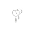 Aretes en oro blanco de 14K con diamante de 0.19CT y zafiro de 1.04CT