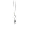 Dije con cadena en oro blanco de 14K con diamante de 0.08CT y zafiro de 0.97CT