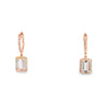 Aretes en oro rosa de 14K con diamante de 0.24CT