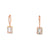 Aretes en oro rosa de 14K con diamante de 0.24CT